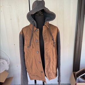 Matix Men’s Medium Tan and Gray Hooded Jacket